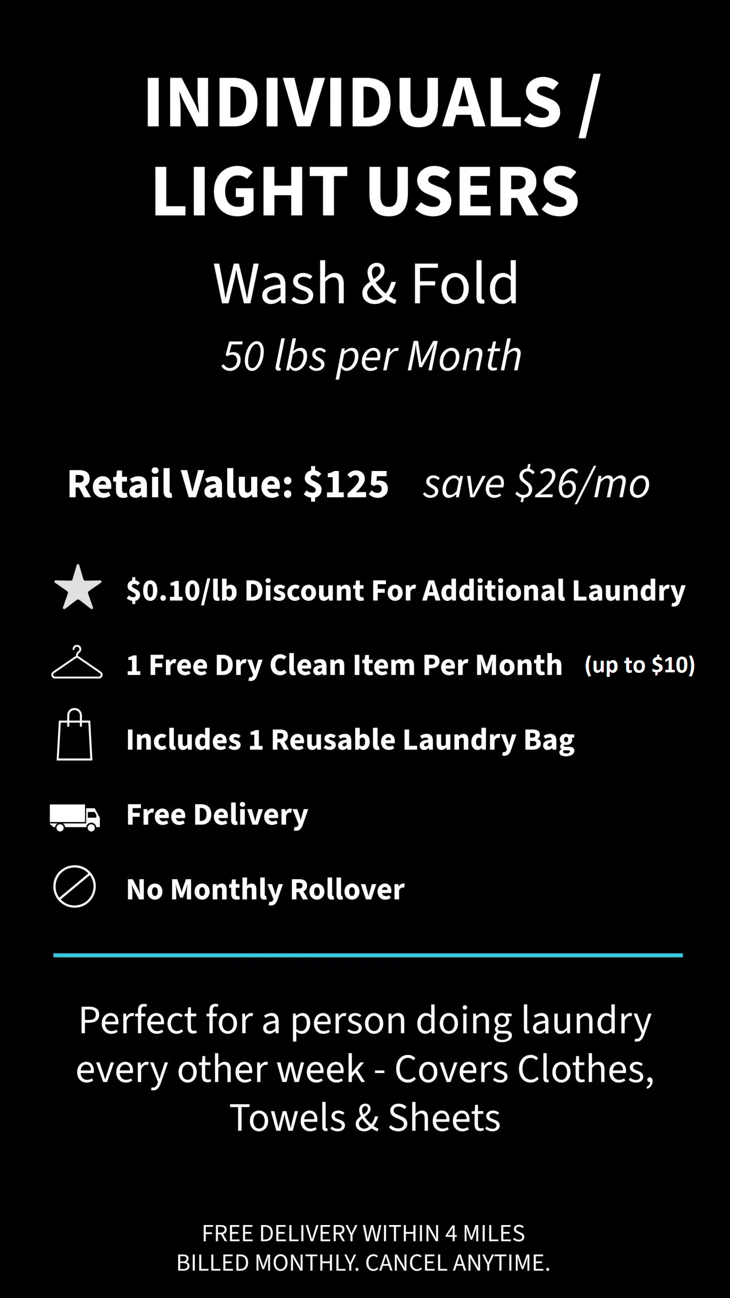Single Plan Laundry Service in Brighton, Boston MA