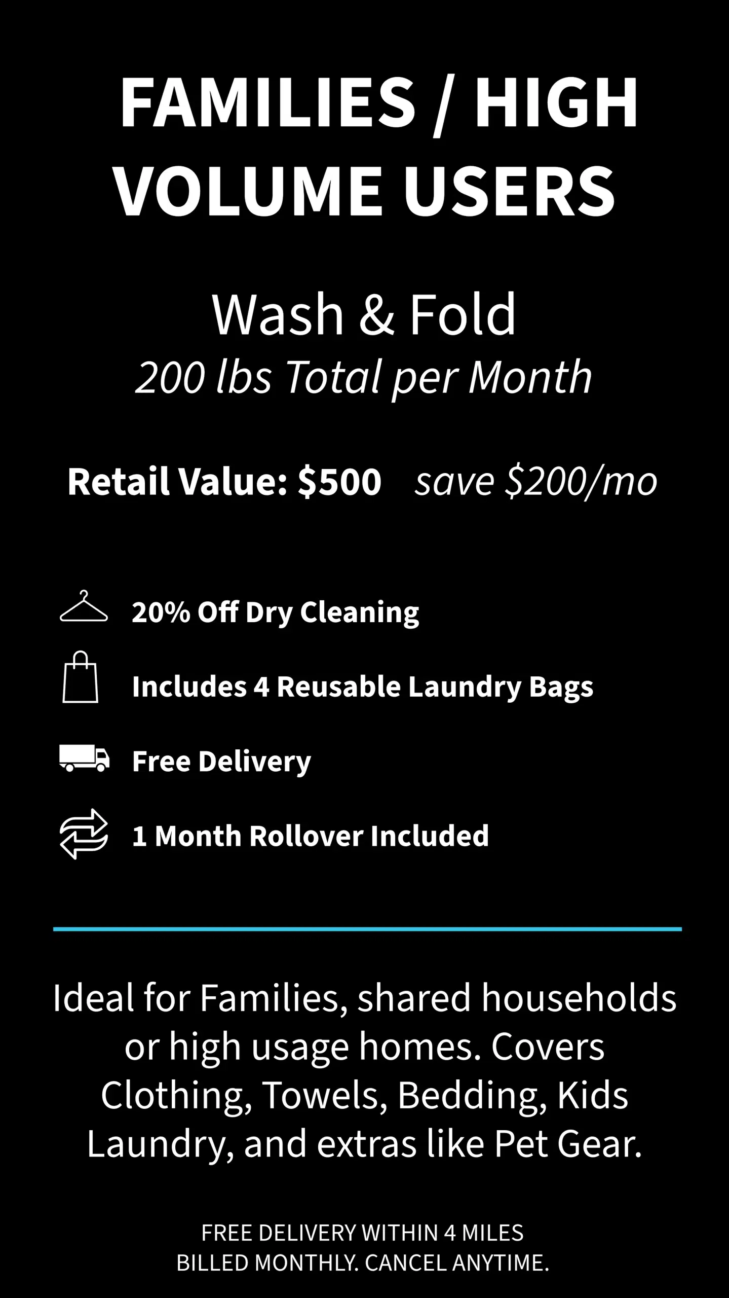 Family Plan Laundry Service in Brighton, Boston MA
